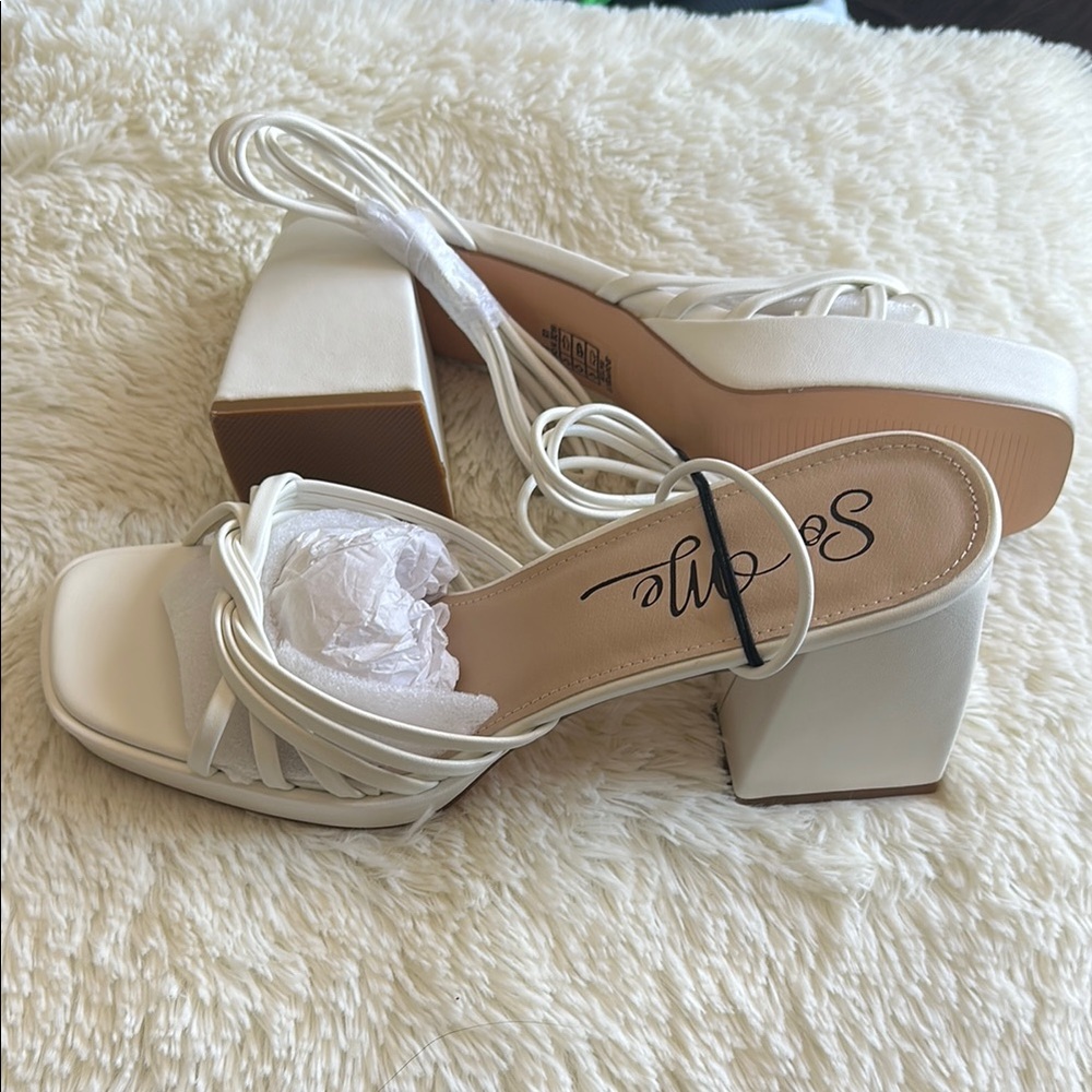 White Chunky Heels